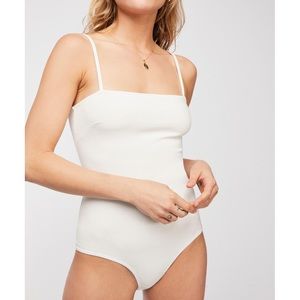 Free people white square neck bodysuit